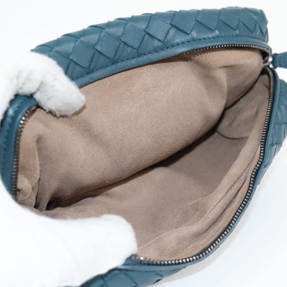 Bottega Veneta Expandable Chain Crossbody Bag Intrecciato Nappa, BLUE, LEATHER, Crossbody bag