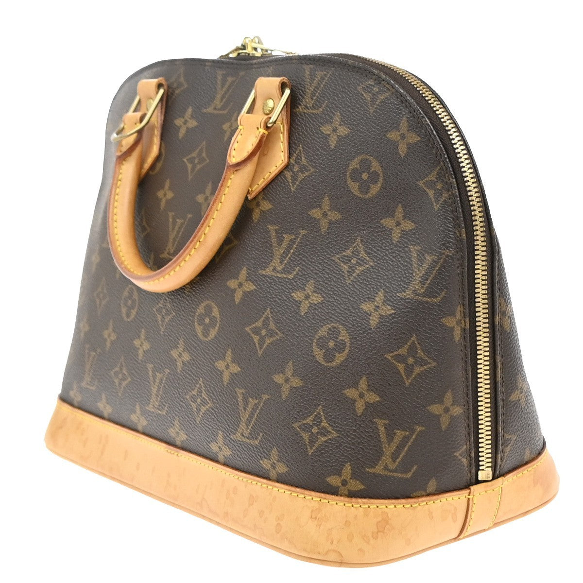 Louis Vuitton Alma Voyage Handbag Monogram Canvas, BROWN, LEATHER, Handbag