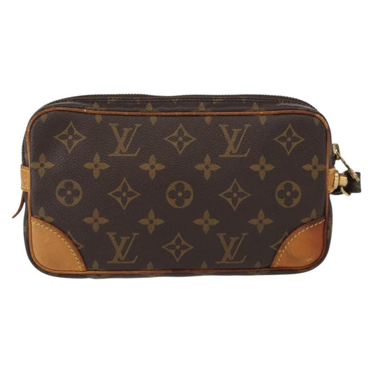 Louis Vuitton Marly Dragonne Clutch Monogram Canvas, BROWN, CANVAS, Clutche & pouche