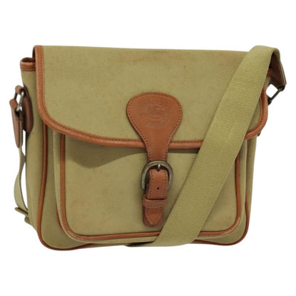 Burberry Front Pocket Messenger Bag Canvas, BEIGE, CANVAS, Shoulder bag