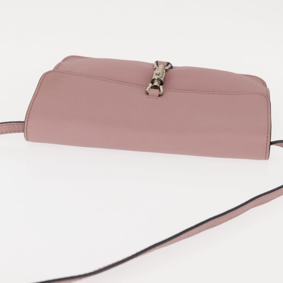 Gucci Jackie Soft Flap Shoulder Bag Leather, PINK, LEATHER, Shoulder bag