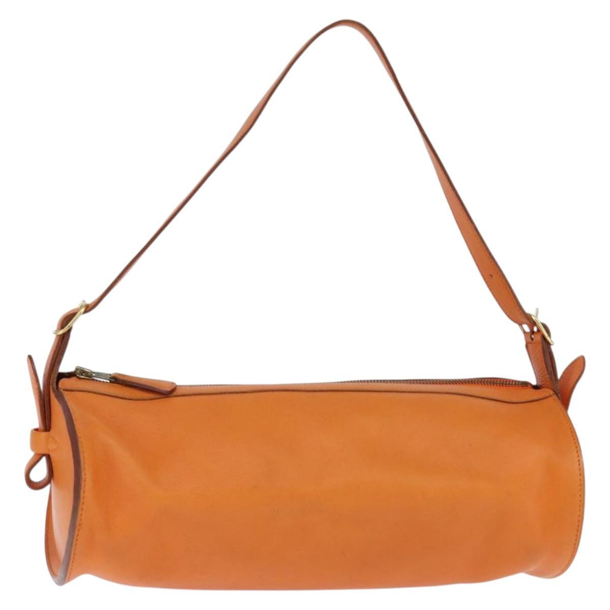 Hermes Sac Doremi Bag Leather, ORANGE, LEATHER, Shoulder bag