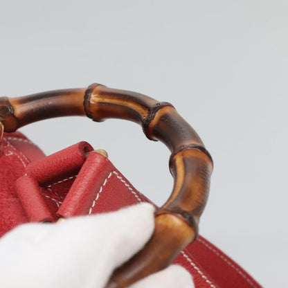 Gucci Bamboo Tassel Backpack Suede, RED, SUEDE, Backpack