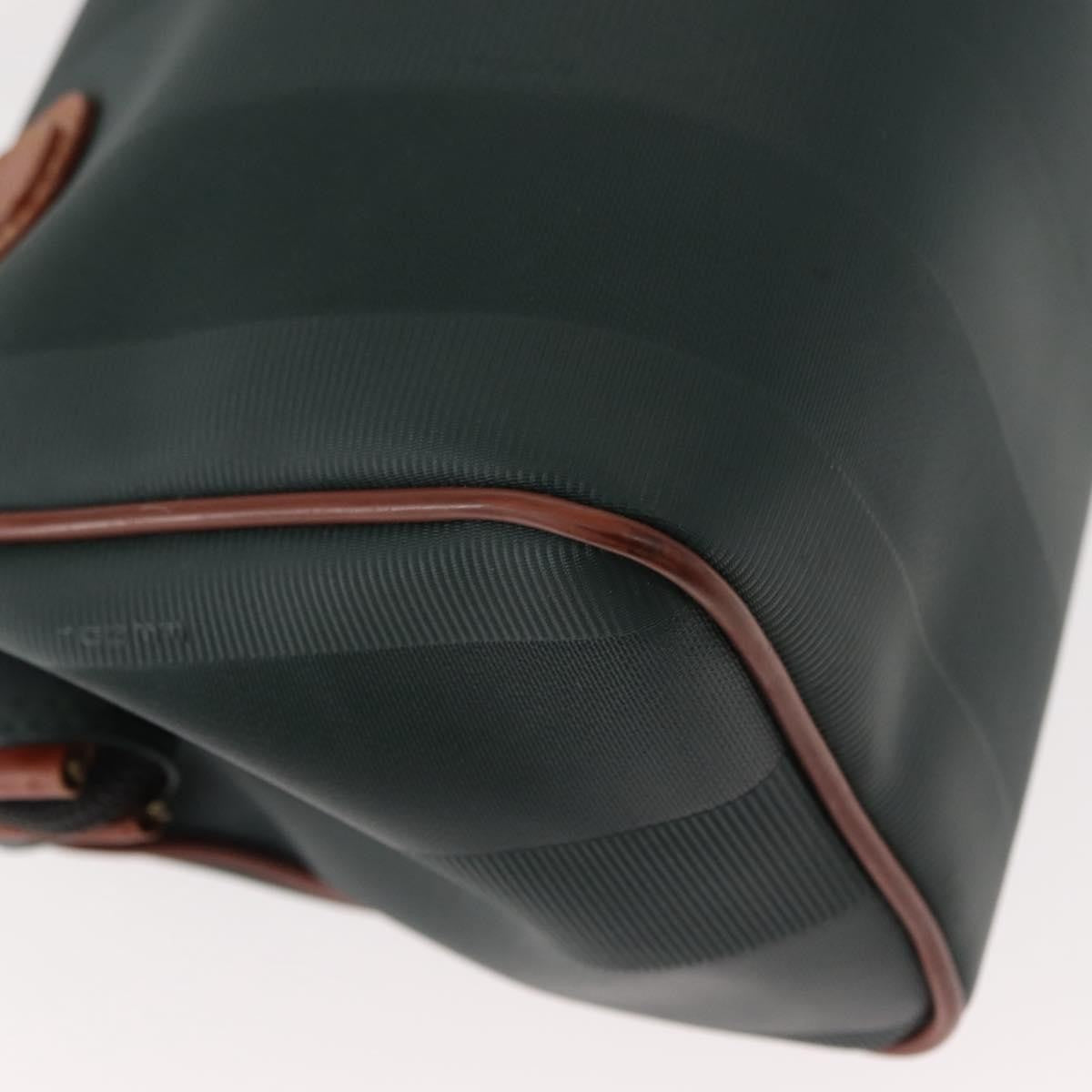 Fendi Vintage Pequin Convertible Boston Bag Coated Canvas, GREEN, CANVAS, Handbag