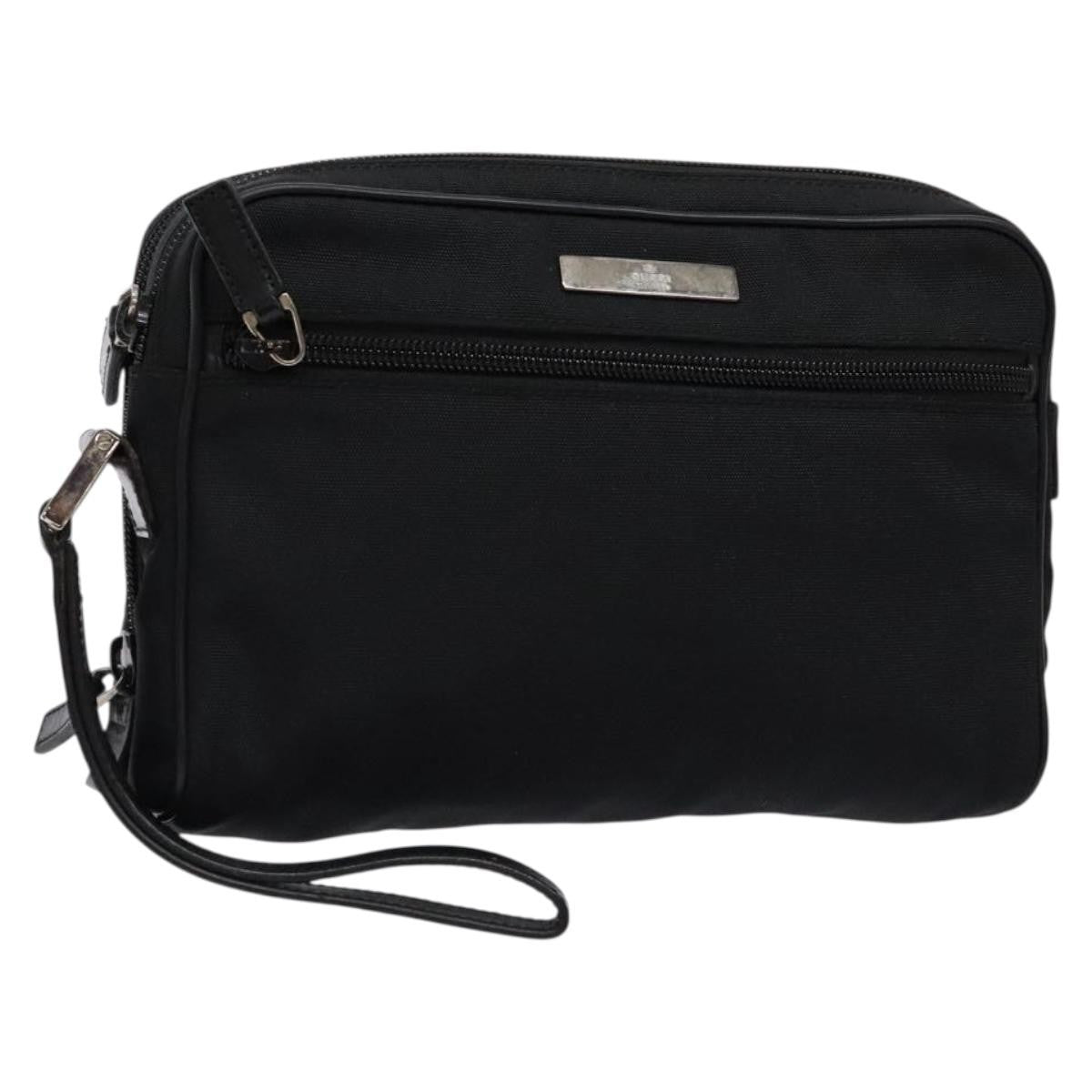 Gucci Pochette Nylon, BLACK, NYLON, Clutche & pouche