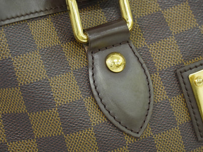 Louis Vuitton Hampstead Handbag Damier, BROWN, CANVAS, Handbag