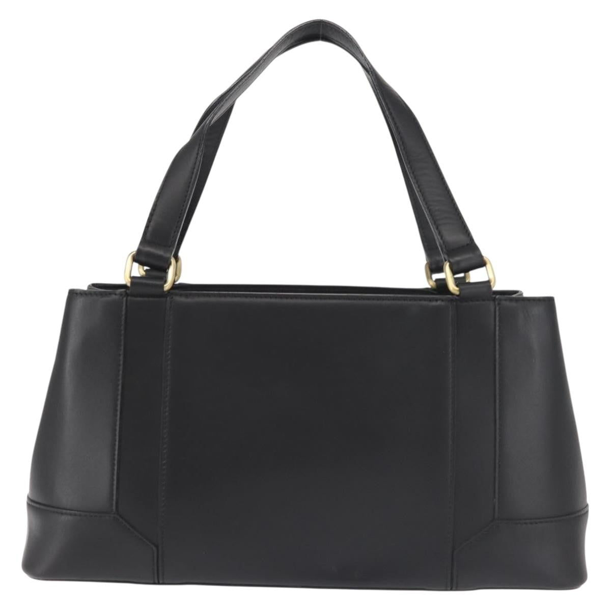 Burberry Vintage Tote Leather, BLACK, LEATHER, Tote bag