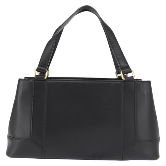 Burberry Vintage Tote Leather, BLACK, LEATHER, Tote bag