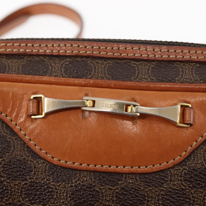 Celine Macadam Shoulder Bag PVC Leather, BROWN, CANVAS, Shoulder bag