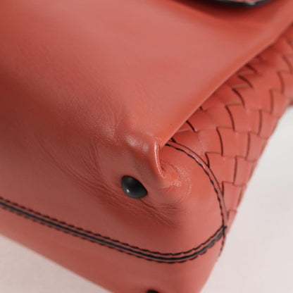 Bottega Veneta Piazza Top Handle Bag Leather with Intrecciato Detail, PINK, LEATHER, Handbag