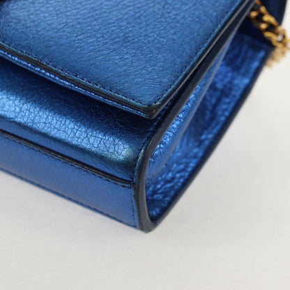 Saint Laurent Classic Monogram Tassel Crossbody Bag Leather, BLUE, LEATHER, Shoulder bag