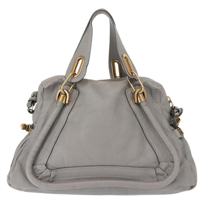 Chloe Paraty Top Handle Bag Leather, GRAY, LEATHER, Handbag