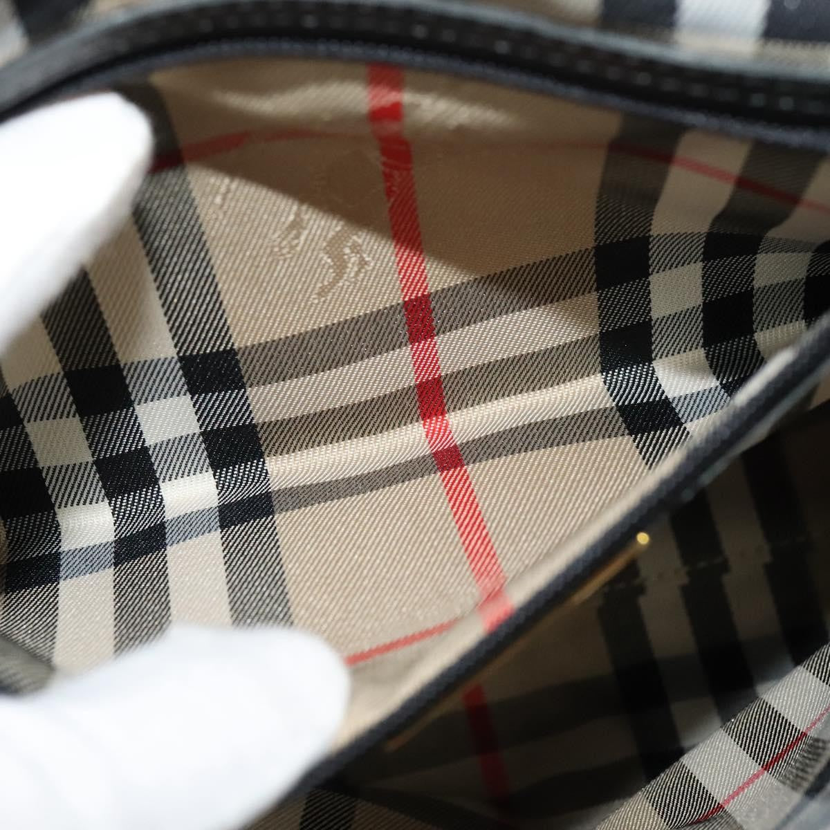 Burberry Vintage Handbag Leather, BLACK, LEATHER, Handbag