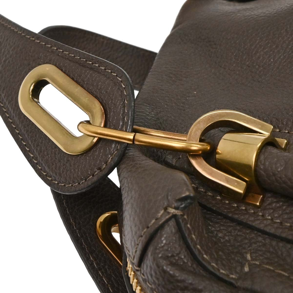 Chloe Paraty Top Handle Bag Leather, BROWN, LEATHER, Handbag