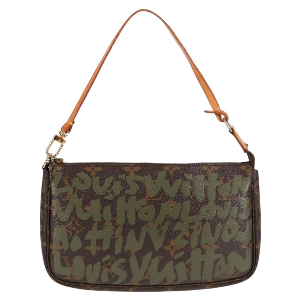 Louis Vuitton Pochette Accessoires Limited Edition Monogram Graffiti, BROWN, CANVAS, Clutche & pouche