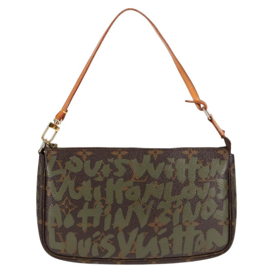 Louis Vuitton Pochette Accessoires Limited Edition Monogram Graffiti, BROWN, CANVAS, Clutche & pouche