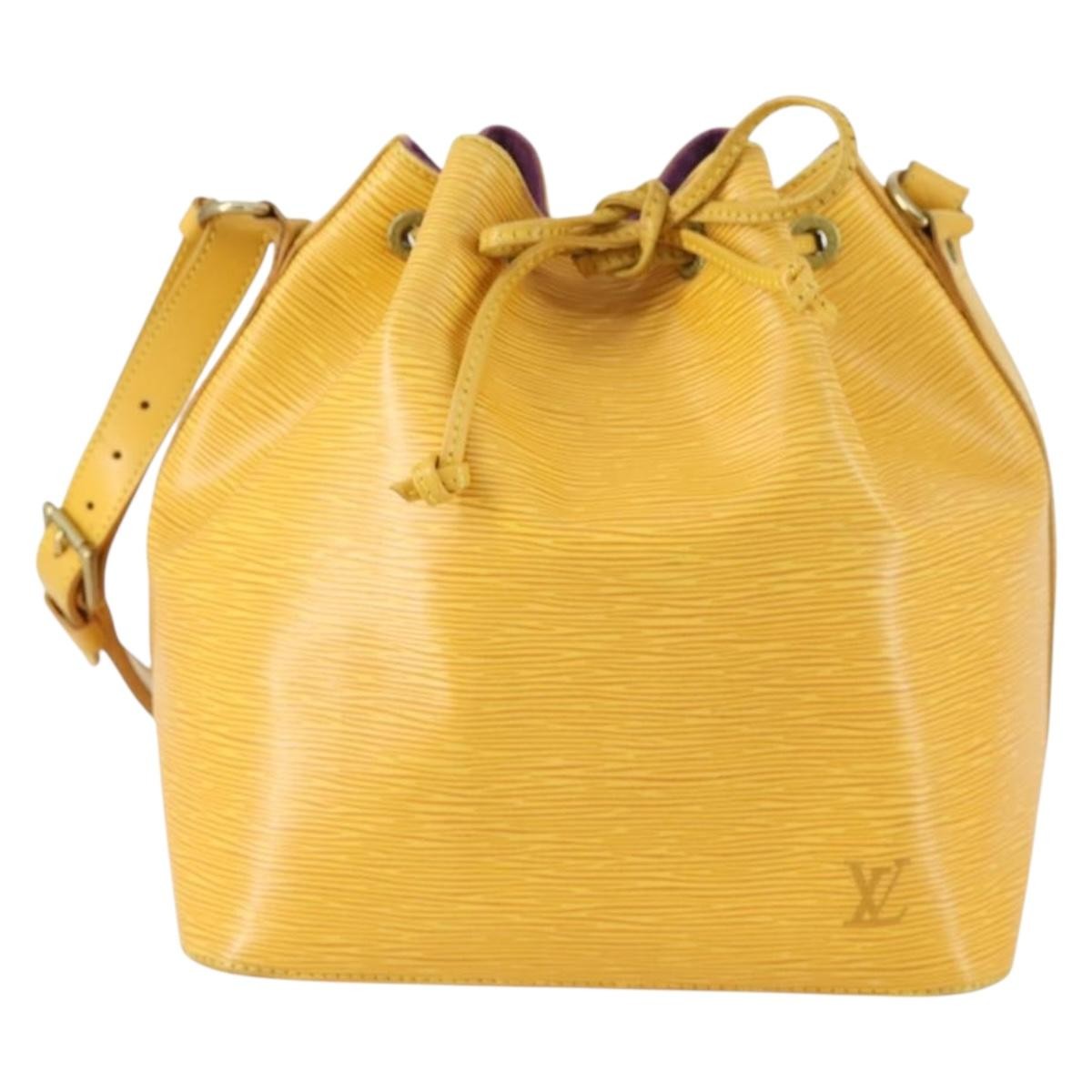 Louis Vuitton Petit Noe Handbag Epi Leather, YELLOW, LEATHER, Shoulder bag