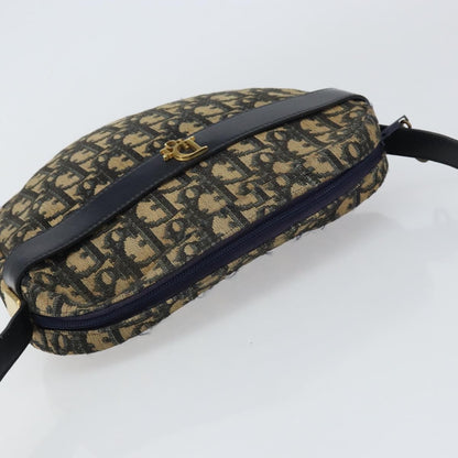 Christian Dior Vintage Trotter Shoulder Bag Canvas, NAVY, CANVAS, Shoulder bag