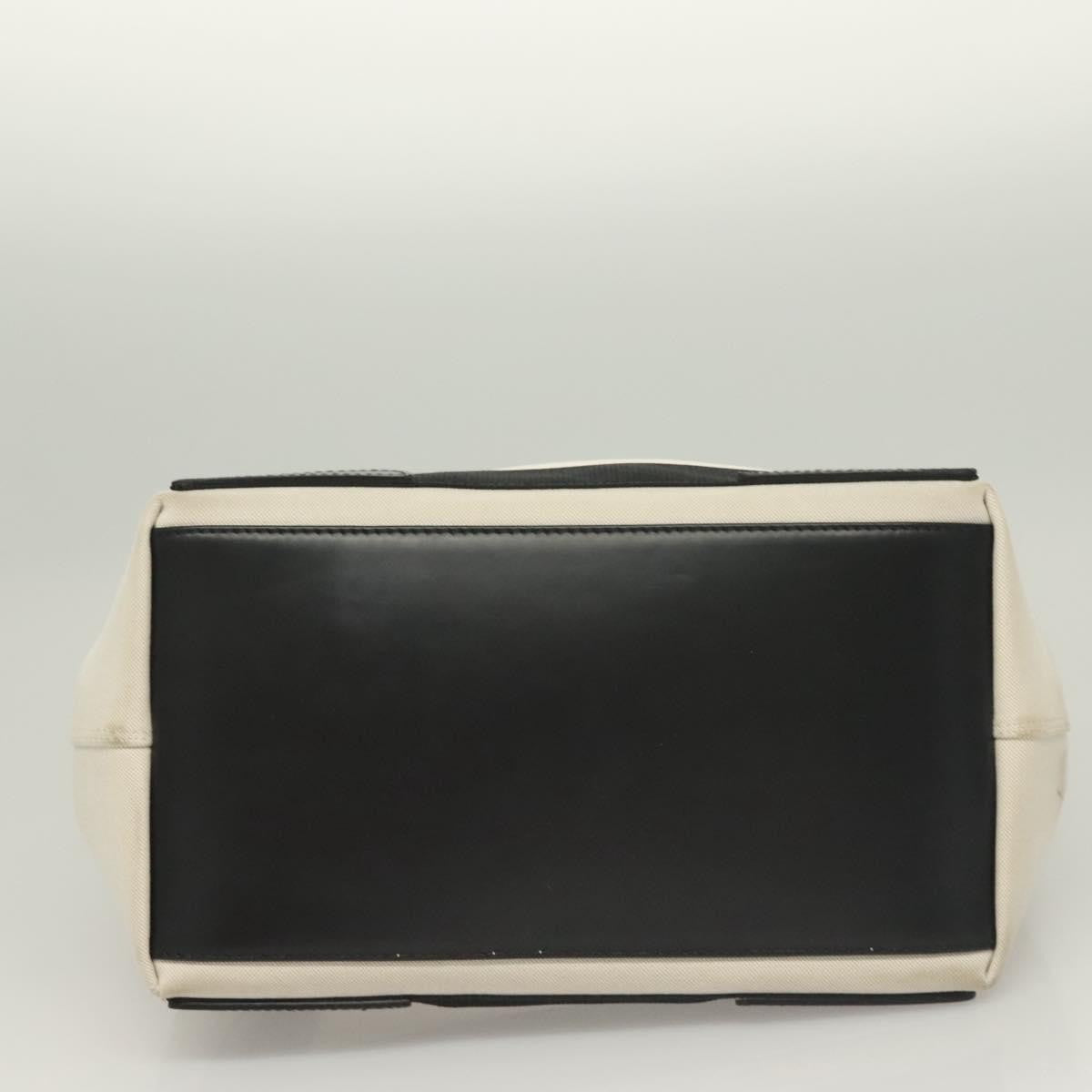 Balenciaga Navy Cabas Canvas with Leather, WHITE, CANVAS, Tote bag