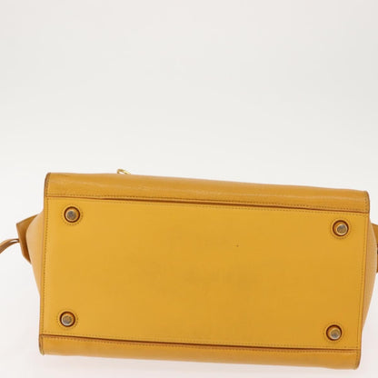 Celine Ring Bag Leather, YELLOW, LEATHER, Tote bag