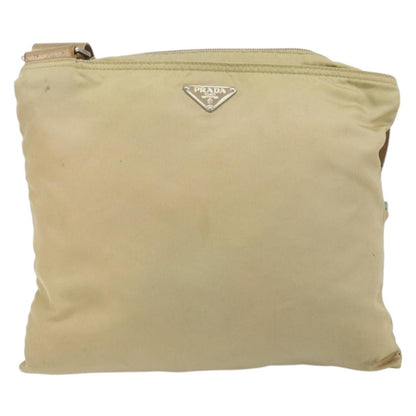 Prada Flat Messenger Bag Tessuto, BEIGE, NYLON, Shoulder bag