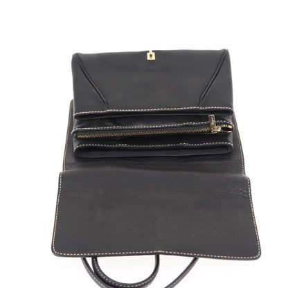 Salvatore Ferragamo Flap Shoulder Bag Leather, BLACK, LEATHER, Shoulder bag