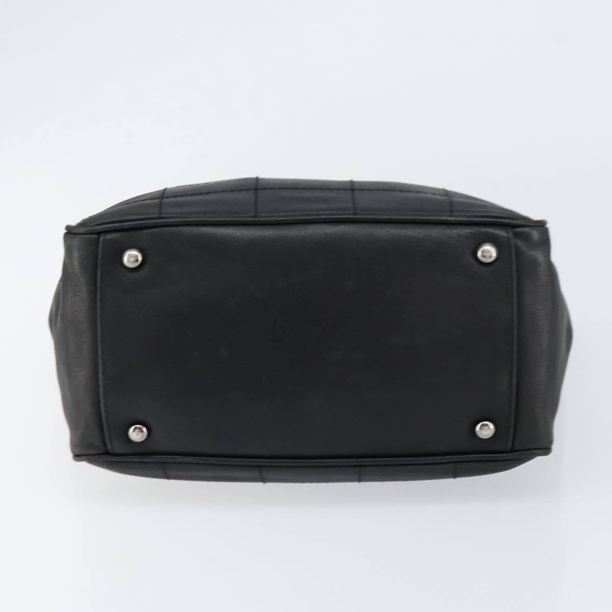 Chanel Square Stitch Tote Quilted Leather, BLACK, LEATHER, Tote bag