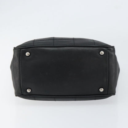 Chanel Square Stitch Tote Quilted Leather, BLACK, LEATHER, Tote bag