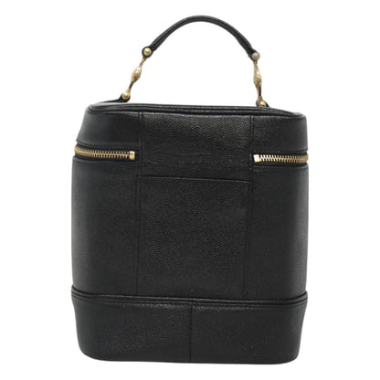 Versace Vanity Hand Bag Leather, BLACK, LEATHER, Handbag