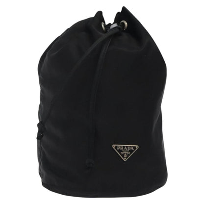 Prada Vela Drawstring Bucket Wristlet Pouch Tessuto, BLACK, NYLON, Clutche & pouche