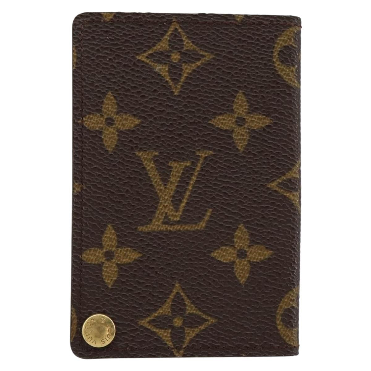 Louis Vuitton Porte Cartes Pression Card Case Monogram Canvas, BROWN, CANVAS, Card Holders