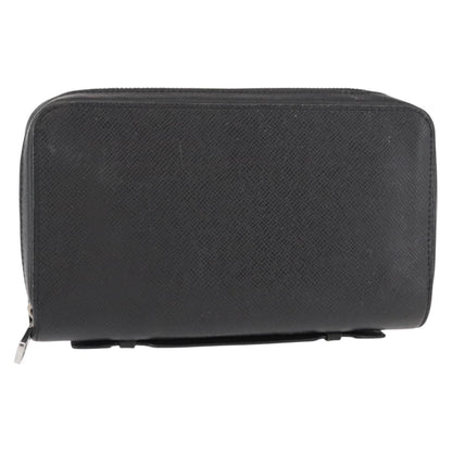 Louis Vuitton Zippy XL Taiga Leather, BLACK, LEATHER, Wallets