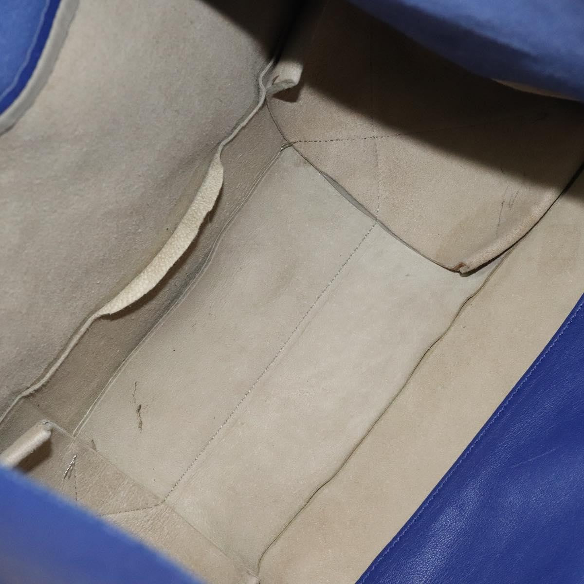 Celine Horizontal Bi-Cabas Tote Leather, BLUE, LEATHER, Tote bag