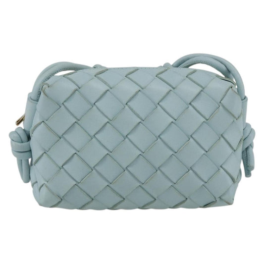 Bottega Veneta Loop Crossbody Bag Intrecciato Nappa, Blue, Leather, Shoulder Bag