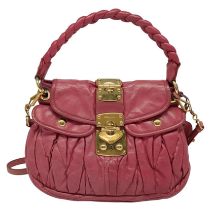 Miu Miu Coffer Convertible Hobo Matelasse Leather, PINK, LEATHER, Handbag