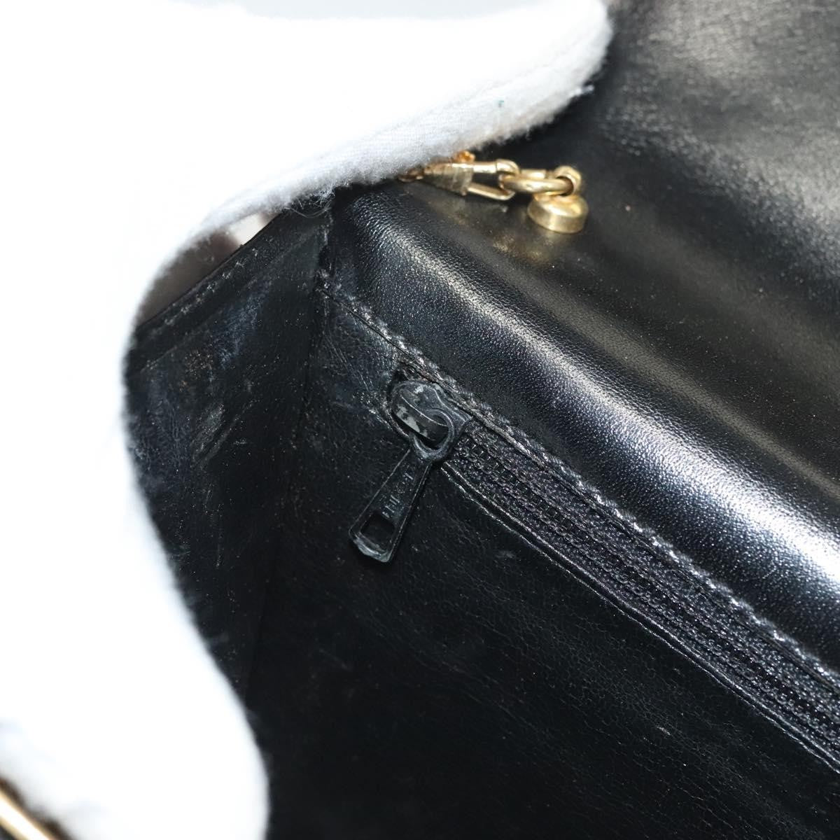 Bally Vintage Chain Shoulder Bag Quilted Leather, BLACK, LEATHER, Shoulder bag