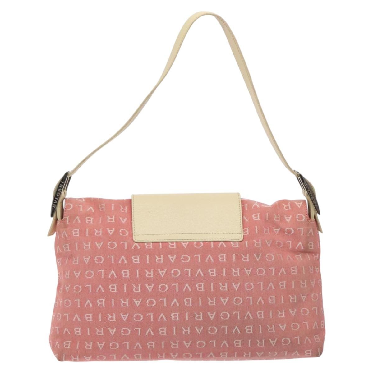 Bvlgari B.Zero1 Logomania Bag Canvas with Leather, PINK, CANVAS, Shoulder bag