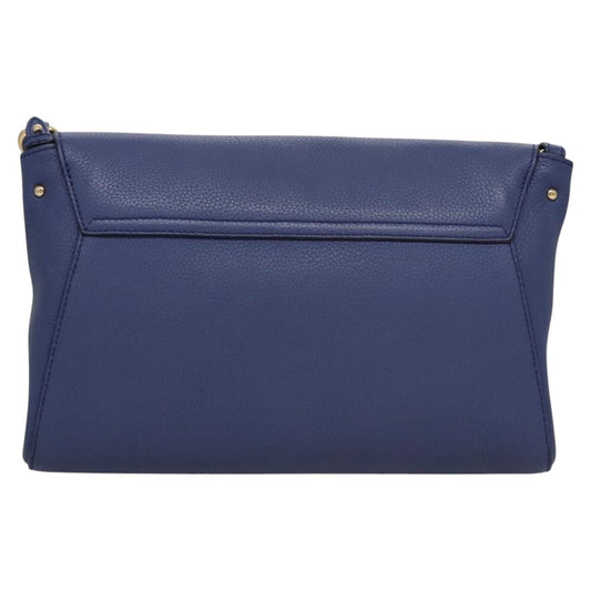 Salvatore Ferragamo Abbey Shoulder Bag Leather, BLUE, LEATHER, Shoulder bag