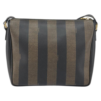 Fendi Vintage Pequin Shoulder bag Pequin, BROWN, CANVAS, Shoulder bag