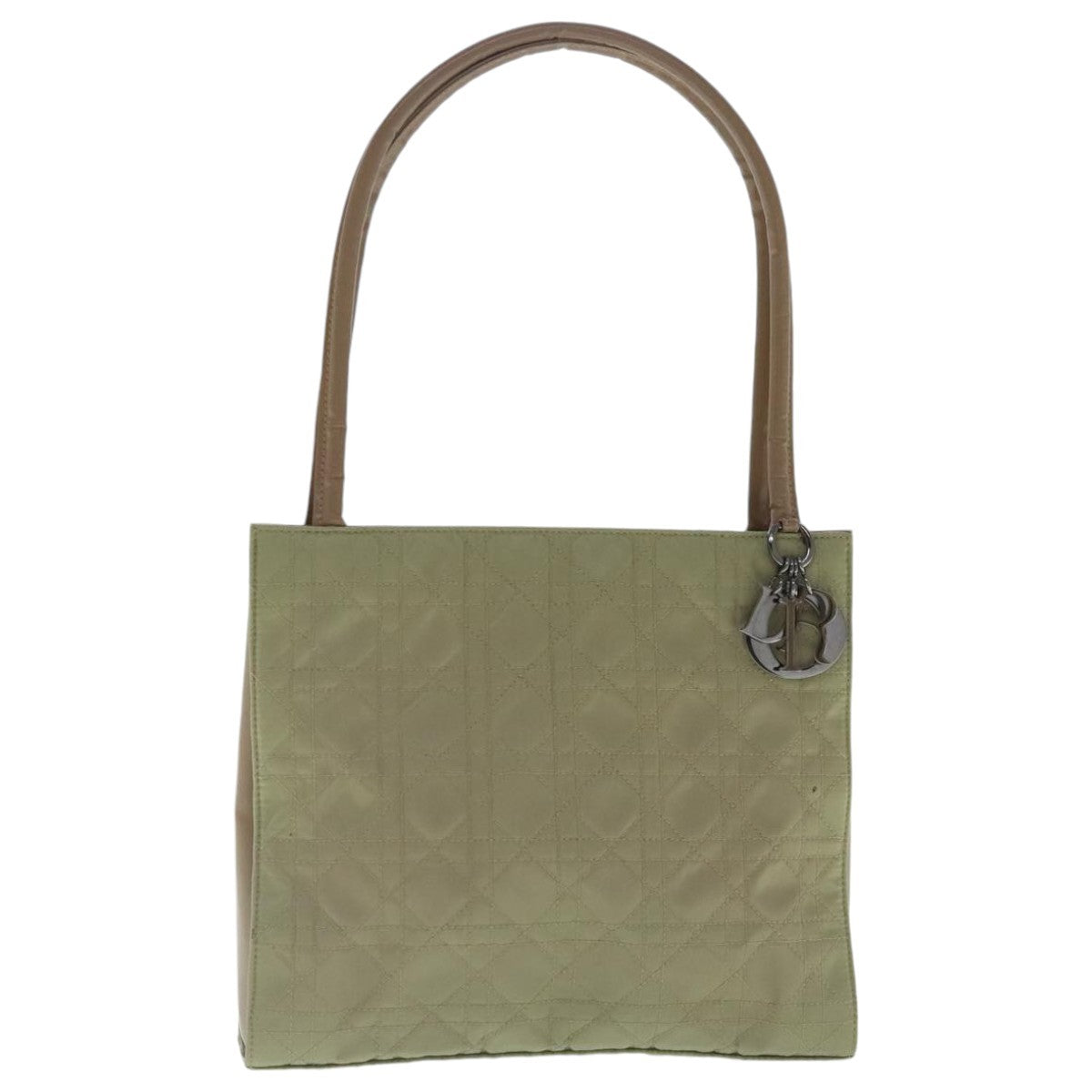 Christian Dior Vintage Tote Cannage Quilt Nylon, BEIGE, NYLON, Tote bag