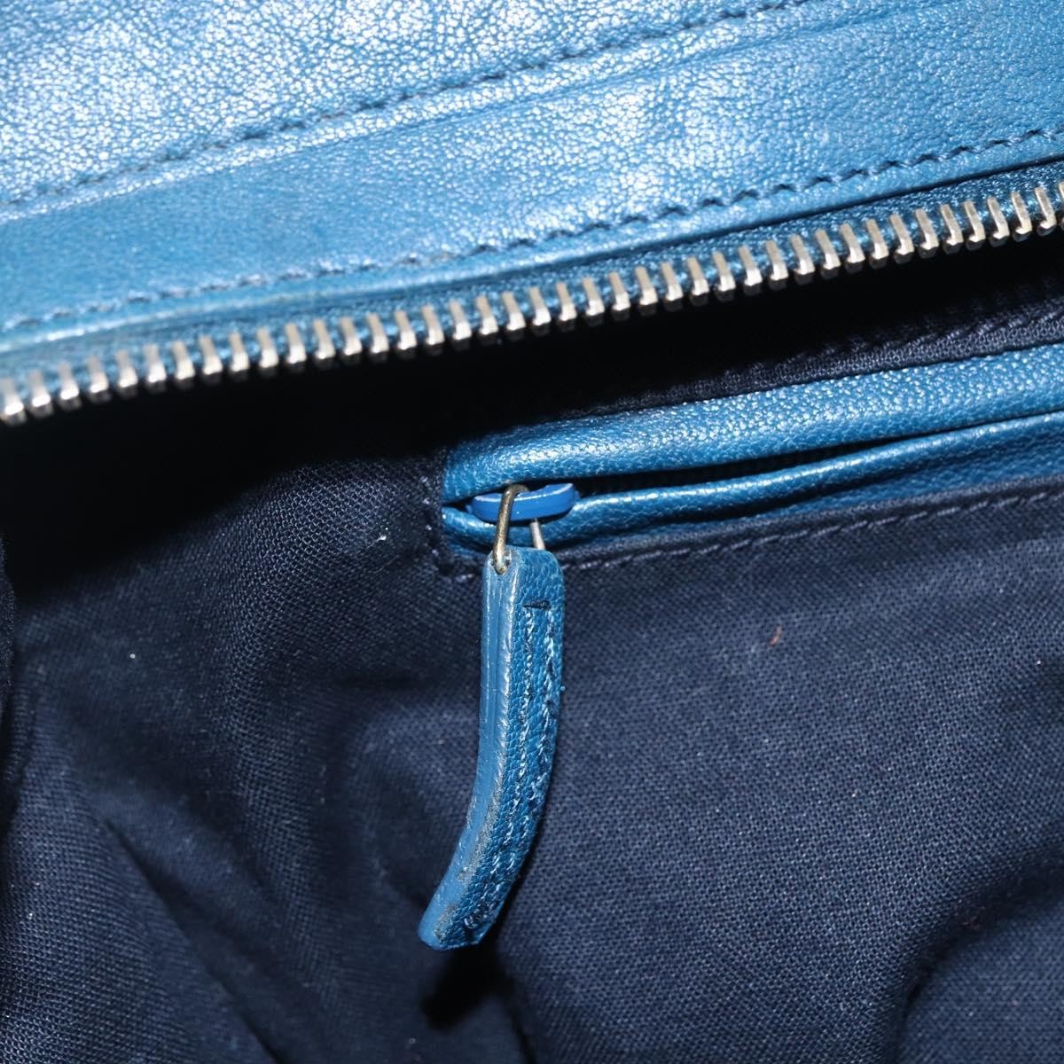 Saint Laurent Chyc Cabas Tote Leather, BLUE, LEATHER, Tote bag