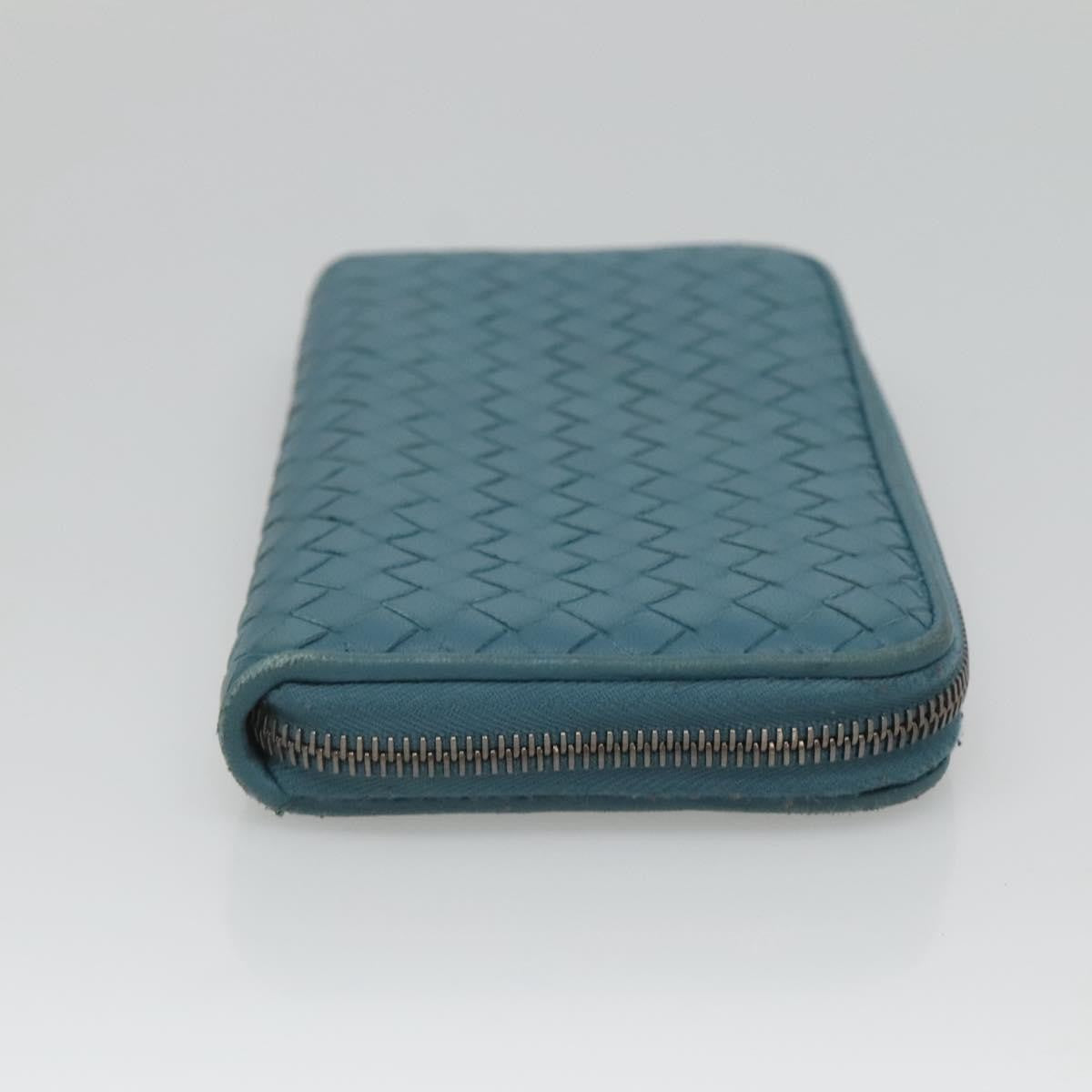 Bottega Veneta Intrecciato Wallet Leather, BLUE, LEATHER, Wallets