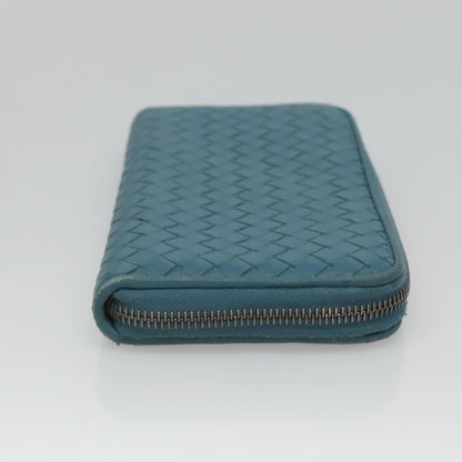 Bottega Veneta Intrecciato Wallet Leather, BLUE, LEATHER, Wallets