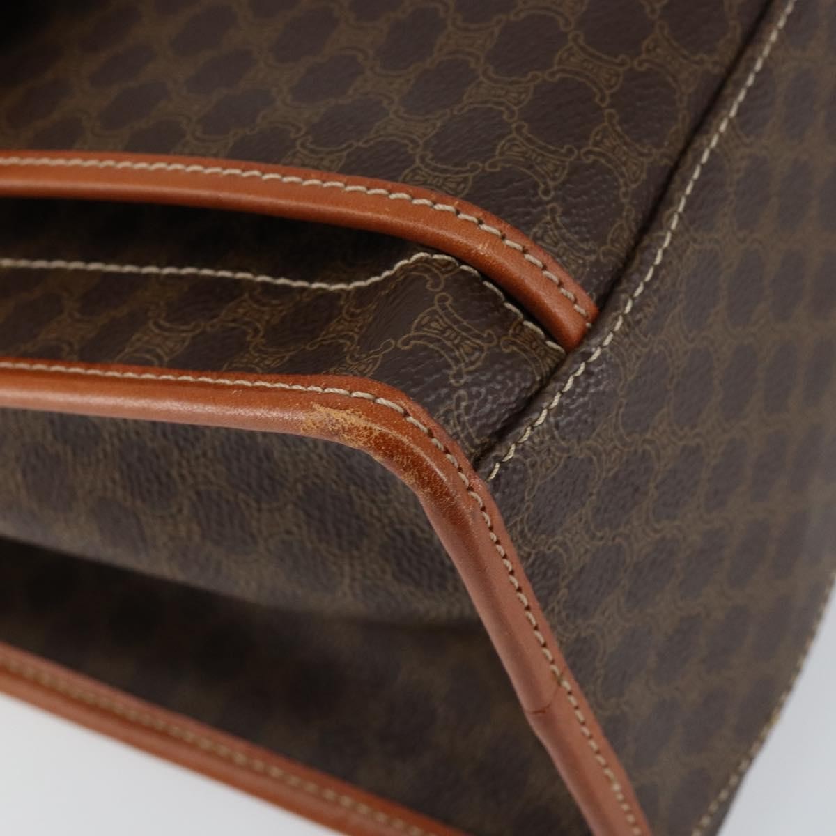 Celine Vintage Macadam Tote bag Canvas and Leather, BROWN, CANVAS, Tote bag