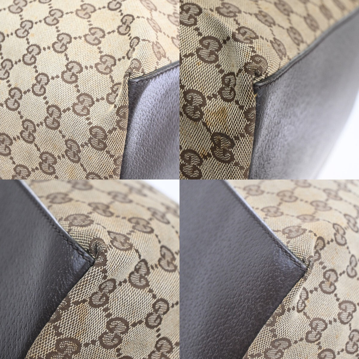 Gucci Web Zip Tote GG Canvas, BROWN, CANVAS, Tote bag