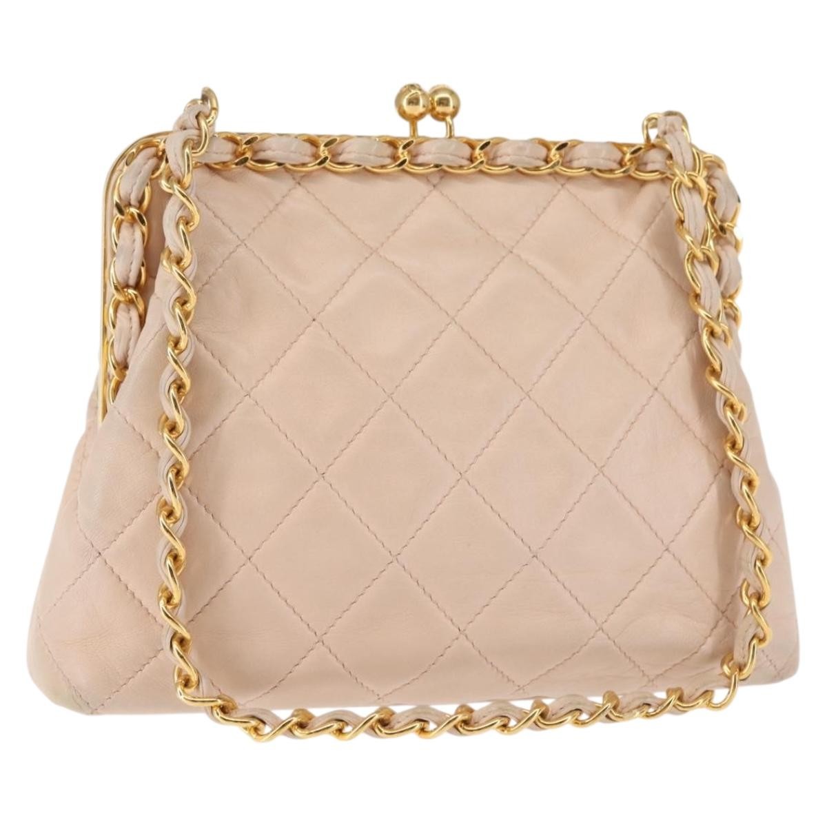 Chanel Kiss lock shoulder bag Leather, PINK, LEATHER, Shoulder bag