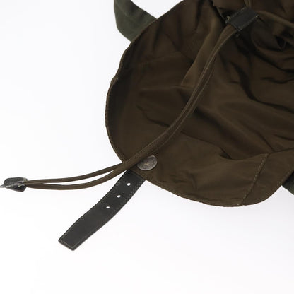 Prada Vela Double Front Pocket Backpack Tessuto with Saffiano Leather, KHAKI, NYLON, Backpack