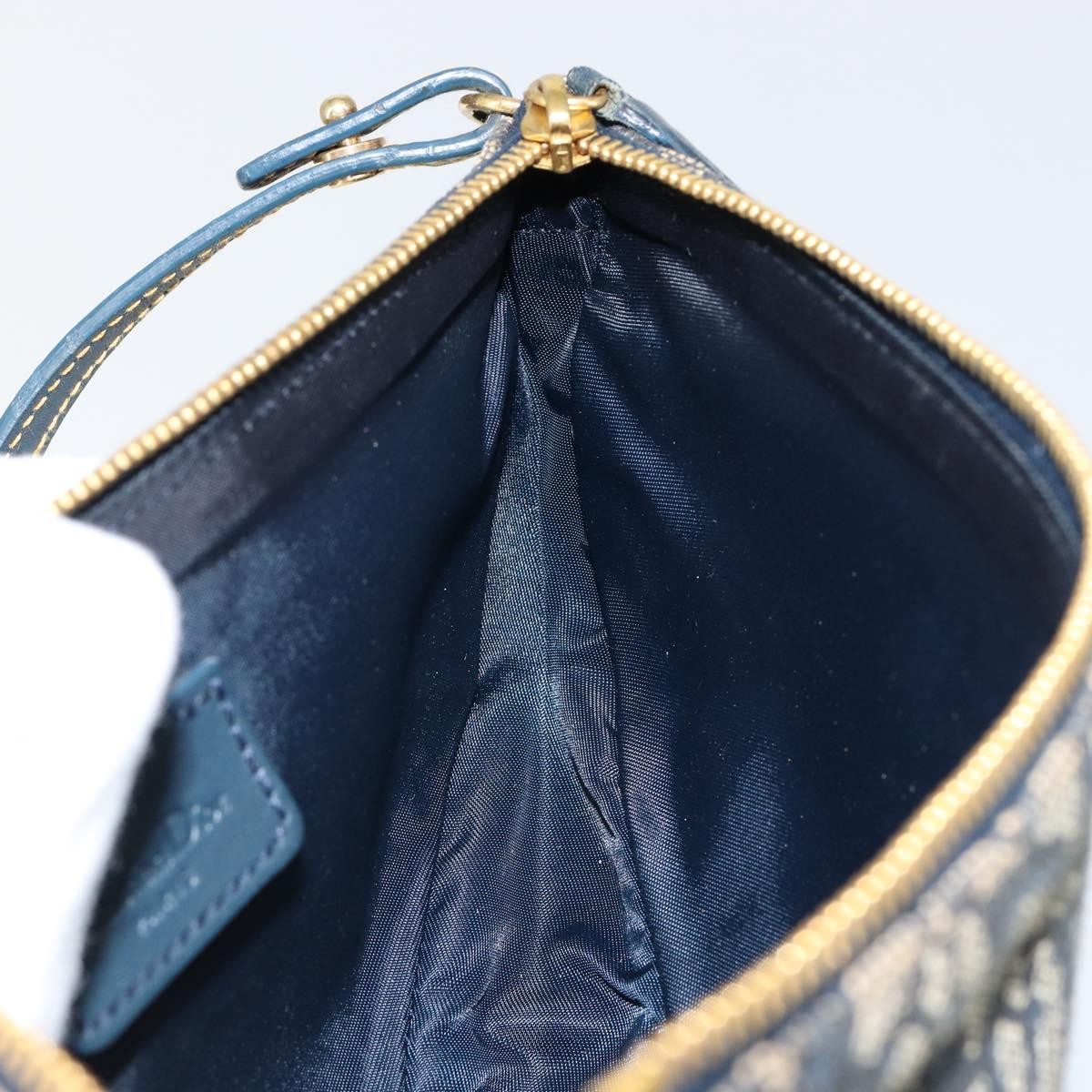 Christian Dior Vintage Saddle Bag Diorissimo Canvas, NAVY, CANVAS, Clutche & pouche