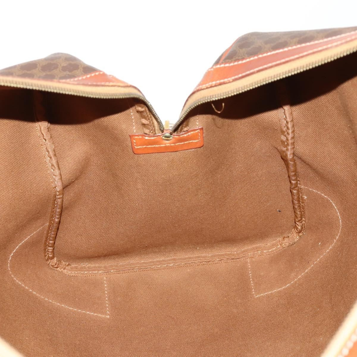 Celine Vintage Macadam Boston bag Canvas and Leather, BROWN, CANVAS, Travel bag