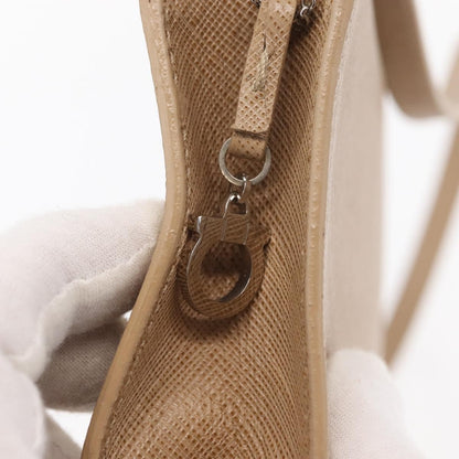 Salvatore Ferragamo Gancini Shoulder Bag Leather, BEIGE, LEATHER, Shoulder bag